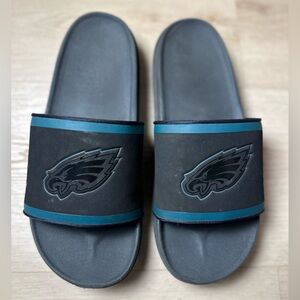 NIKE NFL x OFFCOURT Slides Philadelphia Eagles' Black & Teal Sandals Size 12